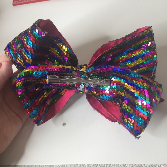 ❤️ Rainbow sequin big head bow hair clip - Picture 8 of 11